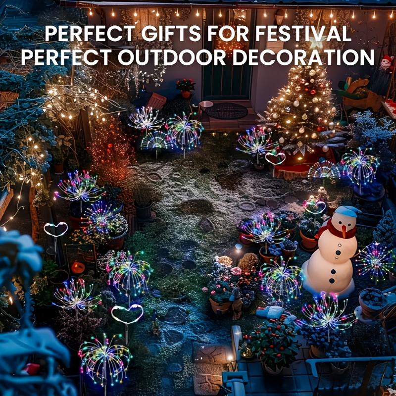 Solar Fairy Lawn Lights,Waterproof Outdoor Firework Lights,LEDs Garden Flower Light For Garden Christmas Party DIY Decoration