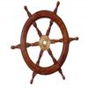 Wood and Brass Decorative Ship Wheel 24" - Nautical Home Decor