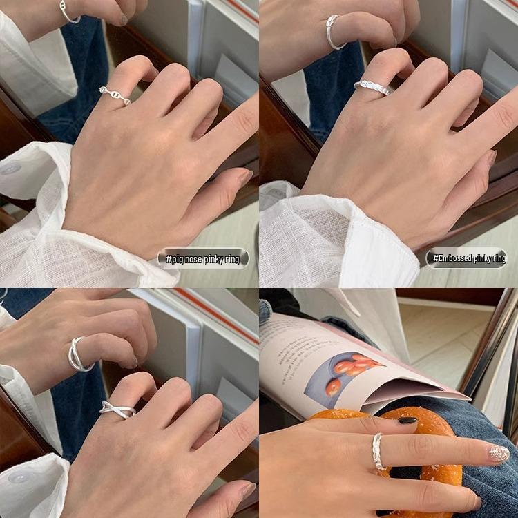 Коллекция женских винтажных регулируемых колец на мизинец - Высококлассные, штабелируемые, в холодном стиле