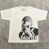 Rapper Frank Retro Graphic T Shirt Men's Hip Hop Ocean Album Clothing T-Shirts Y2k Unisex Blond Fashion Oversized Cotton T-shirt
