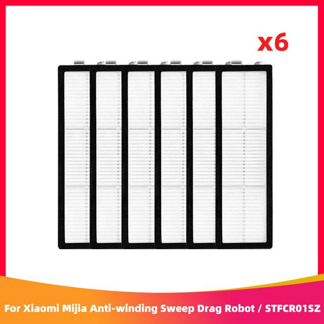Для Xiaomi Mijia Anti-winding Sweep Drag Robot Vacuum Cleaner STFCR01SZ запасные части для боковой щетки Hepa Filter Mop Rag