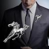 Men's Galloping Horse Brooch: European & American Trend, High-Quality English Style Alloy for Fashion Suits