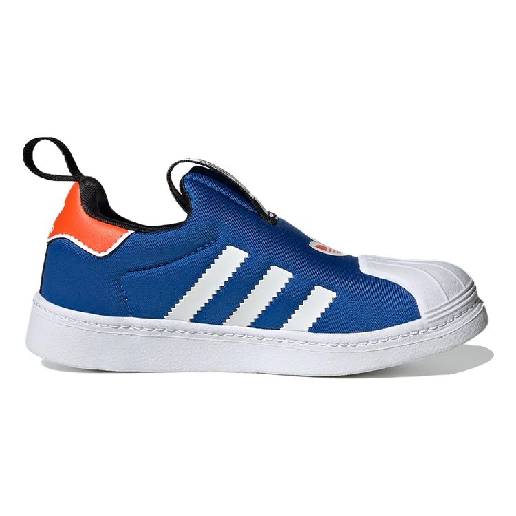adidas Оригинальные кроссовки Superstar 360 Сетчатые низкие кеды Детская обувь Синий Оранжевый Белый HQ4074
