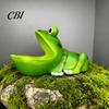 Уникальный подарок для друзей Мультяшная лягушка-контейнер, Статуэтка из смолы Забавный держатель для ключей, Фигурка животного Декоративный органайзер Прихожая Гостиная