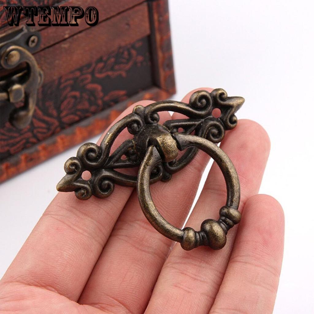 10 шт. Винтажные состаренные ручки-кольца с отделкой под античную латунь для шкафа, серванта, ящика комода, длина 2,5 дюйма (6,5 см) и Ширина 1,8 дюйма (4.7 см)