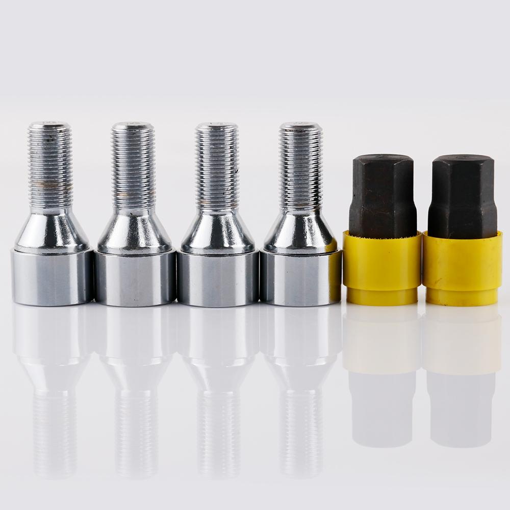 4+2 M14X1.25 Anti-theft Security Steel Wheel Lock Locking Bolts 28mm Shank Fit BMW X3 X5 X6 5 7 Series Mini R50 R52 R53
