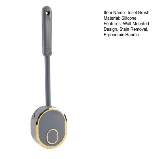 Силиконовый набор туалетных щеток с L-образной головкой, настенный держатель, длинная нескользящая ручка, дизайн без мертвых углов, средство для чистки ванной комнаты