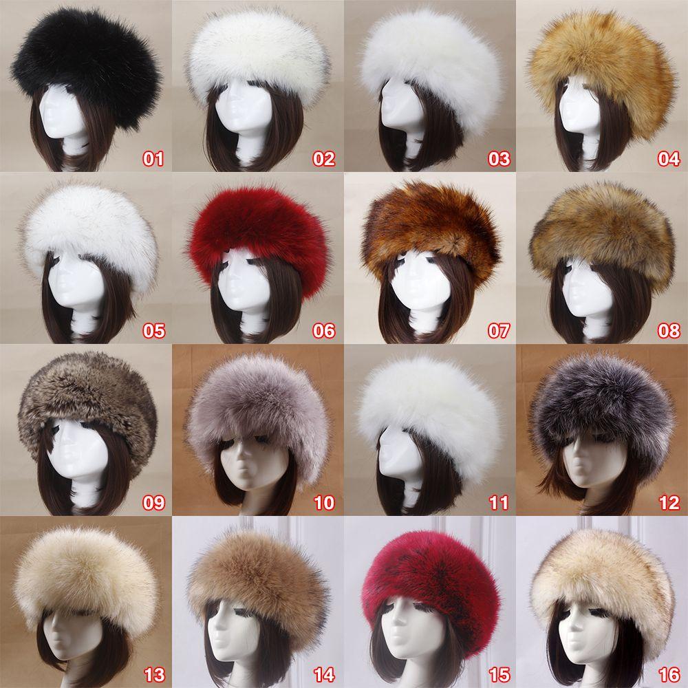 Outdoor Earwarmer Winter Thick Fluffy Faux Fur Women Russian Cap Headband Hat