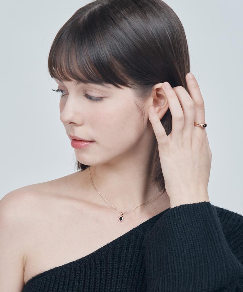 Ellejewelry Ella Овальное ожерелье с ониксом Elbrnn205