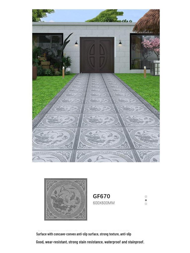 600x600 Китайская антикварная противоскользящая напольная плитка для внутреннего двора для гостевого дома и ресторана