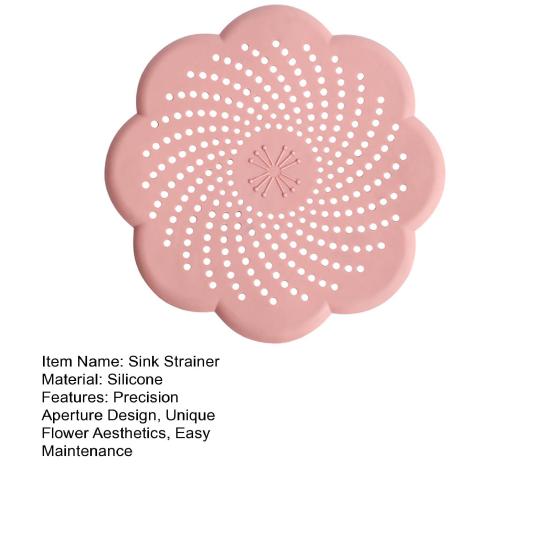 Sink Strainer Silicone Anti-Blocking Drain Filter Flower Design Odor Seal Kitchen Bathroom Accessory
