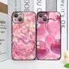 Стильный розовый кристальный чехол для телефона в форме сердца для iPhone 17 16 12 11 14 Plus 13 14 15 Pro Max 12 13 Mini X XS MAX XR Мягкие чехлы