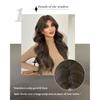 Caramel Warm Brown Extra Long Curly Wig for Women - Big Waves Curtain Bangs Full Cap, Quick Beauty Voluminous Hair, High Quality Daily Styling