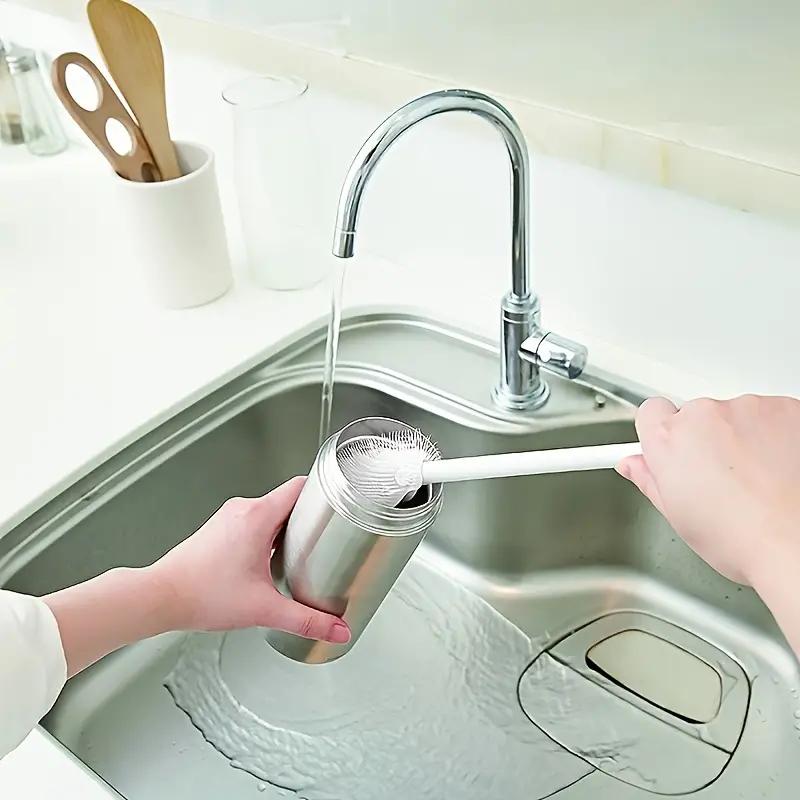 1/3PCS New Silicone Milk Bottle Brush Cup Scrubber Glass Cleaner Kitchen Cleaning Tool Long Handle Drink Bottle Glass Cup Cleaning Brush