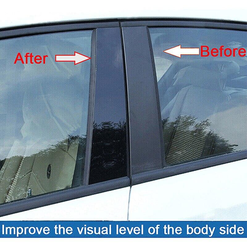 8Pcs Glossy Black Car Pillar Posts Window Molding Cover Trims Decoration Stickers for Hyundai Tucson 2016-2020