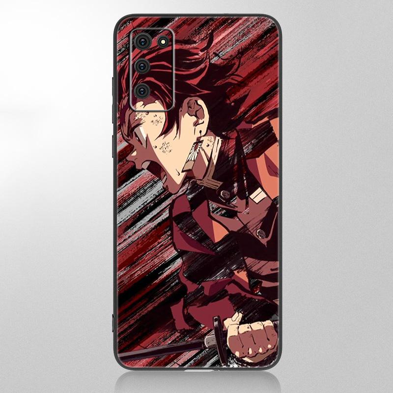 Чехол аниме Demon Slayer Tanjiro для Samsung Galaxy A12 A02S A22 A32 A52 A72 A71 A51 A41 A31 A21 A11 A50 A70 A10 A20S, черный чехол