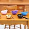 1Set Dollhouse Miniature Accessories Mini Metal Bowl Chopsticks Set Simulation Kitchen Tableware Model Toys