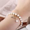 Fashion Jewelry Women Temperament Crystal Pendant Whale Fishtail Bracelets Beads Pearl Bangles