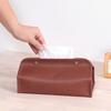 Fuji Boeki Tissue Case, Width 26.5 x Depth 12.5 x Height 12.5 cm, Brown Leather-Look, 37809