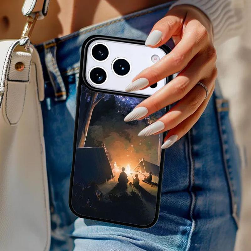 Чехол для телефона 'Природа Кемпинг Искусство' Для iPhone 17 Air 14 15 13 12 Max Чехол Для Apple 16e 11 Pro Max Plus Coque