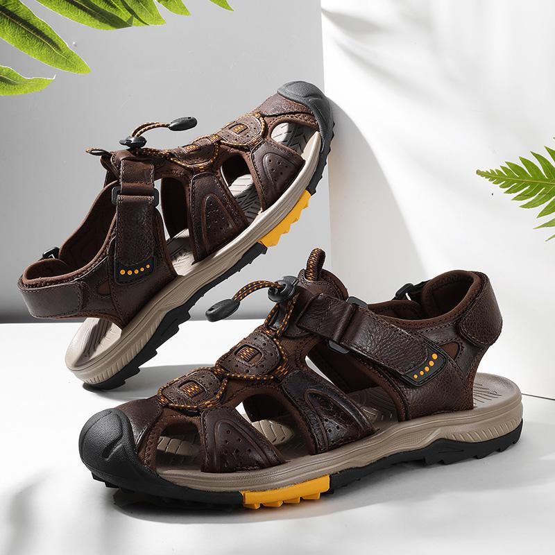 Fashion Summer Men's Sandals Genuine Leather Beach Roman Sandals Comfortable Men Outdoor Sneakers Male Shoes Botas Para Hombre Zapatos