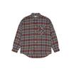 Flannel Drop Shoulder Shirt Grey Men Tops P23SHT061