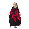 Women's Plus Size Cover-ups Printed Bat Sleeve Long Gown Loose Plus Size Holiday Beach Dress Bikini Outer Shirt
