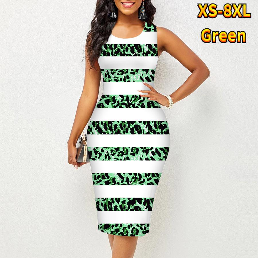 Женское платье Sling SummerГоризонтальные полосатые принты Платья с принтом Обтягивающие без рукавов Slim Fit Сексуальная модная верхняя одежда