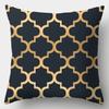 Black Gold Pattern Pillowcase Square Sofa Pillowcase Creative Pattern Cushion Cover