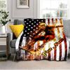 1PC Custom Name American Flag flannel blanket versatile, all-season throw suitable for the living room, bedroom, camping, travel, and gift