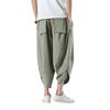 Летние тонкие мужские повседневные пляжные брюки из ледяного шелка больших размеров свободного кроя клеш гаремы брюки-фонарики