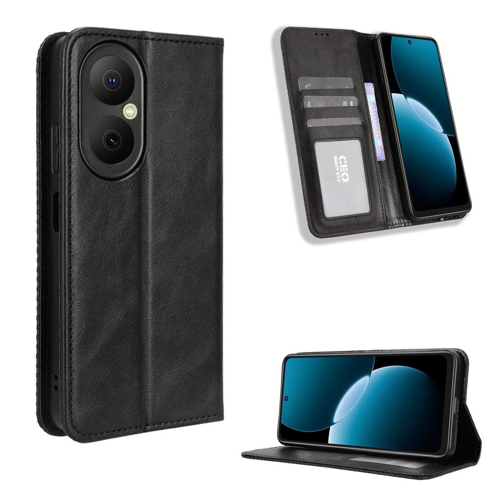 For Huawei Enjoy 80 Leather Case Wallet Stand Retro Texture Phone Cover