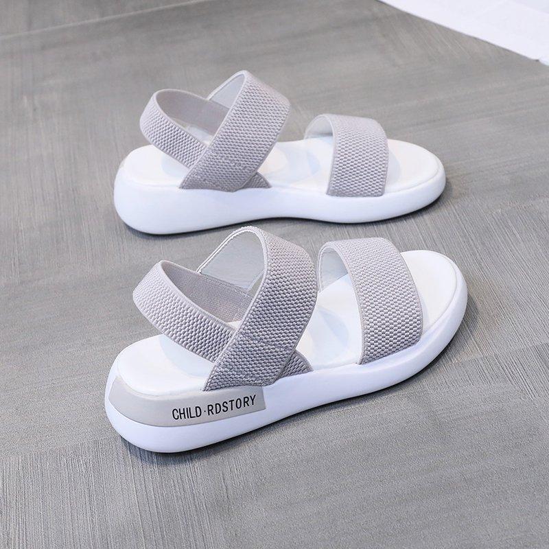Спортивные сандалии женские 2025 летние новые студенческие на толстой подошве верхняя одежда сетка резинка пляжный ветер римские женские туфли
