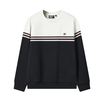 Fila Наследие Модный Универсальный Мягкий Полосатый Цветной Блок Вязаный Пуловер Толстовка Мужская толстовка F11M548202FIV