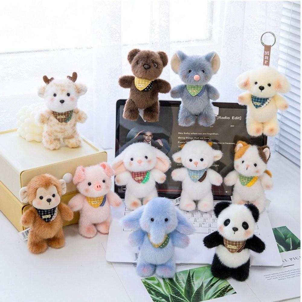 Furry Plush Animal Pendant Super Soft Plush Backpack Pendant Stuffed Doll Keyring Universal Age