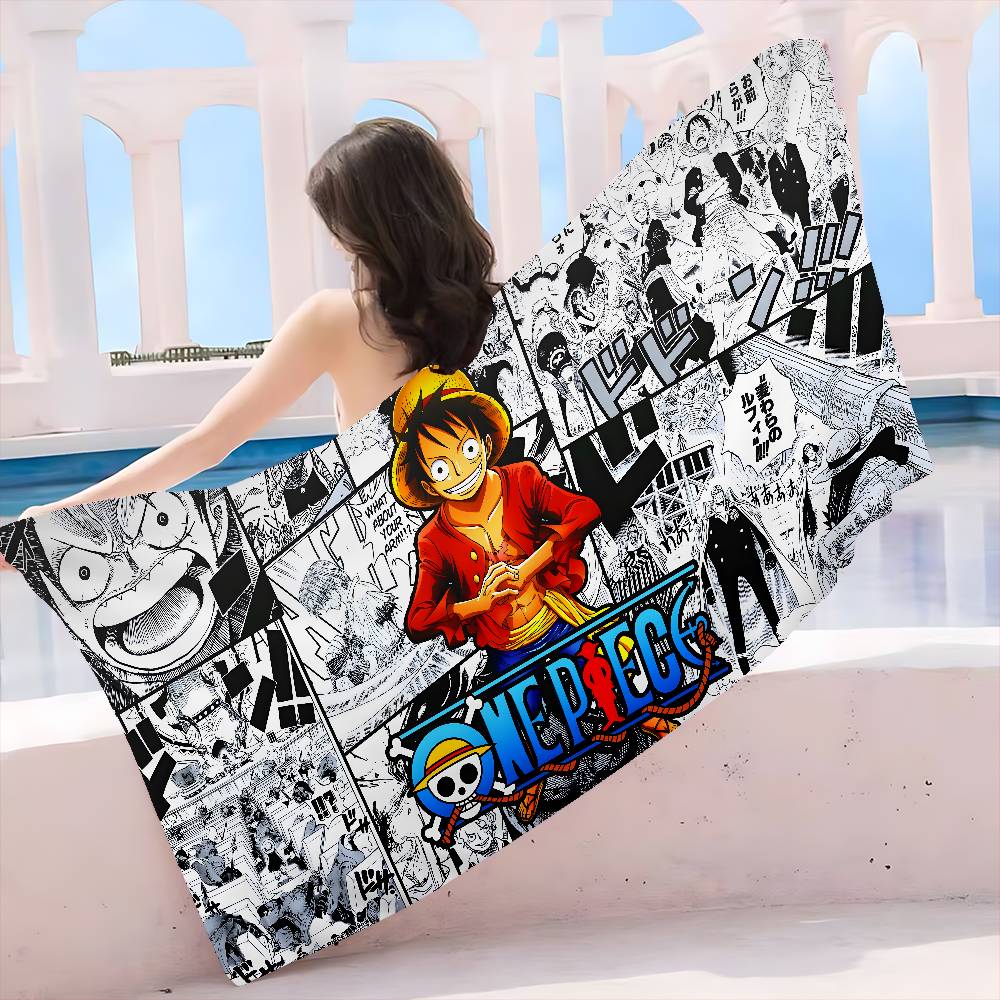 Anime O-ONE P-PIECE L-lully Beach Towel Colorful Bath Towels for Girl Microfiber Quick Dry Custom Sand Free Beach Spa Gym Pool