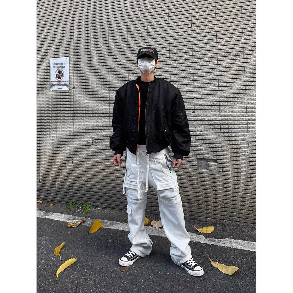 Мужская оранжевая утепленная куртка-бомбер – Короткая, Широкая, Классического кроя – Теплый хлопок для осени/зимы