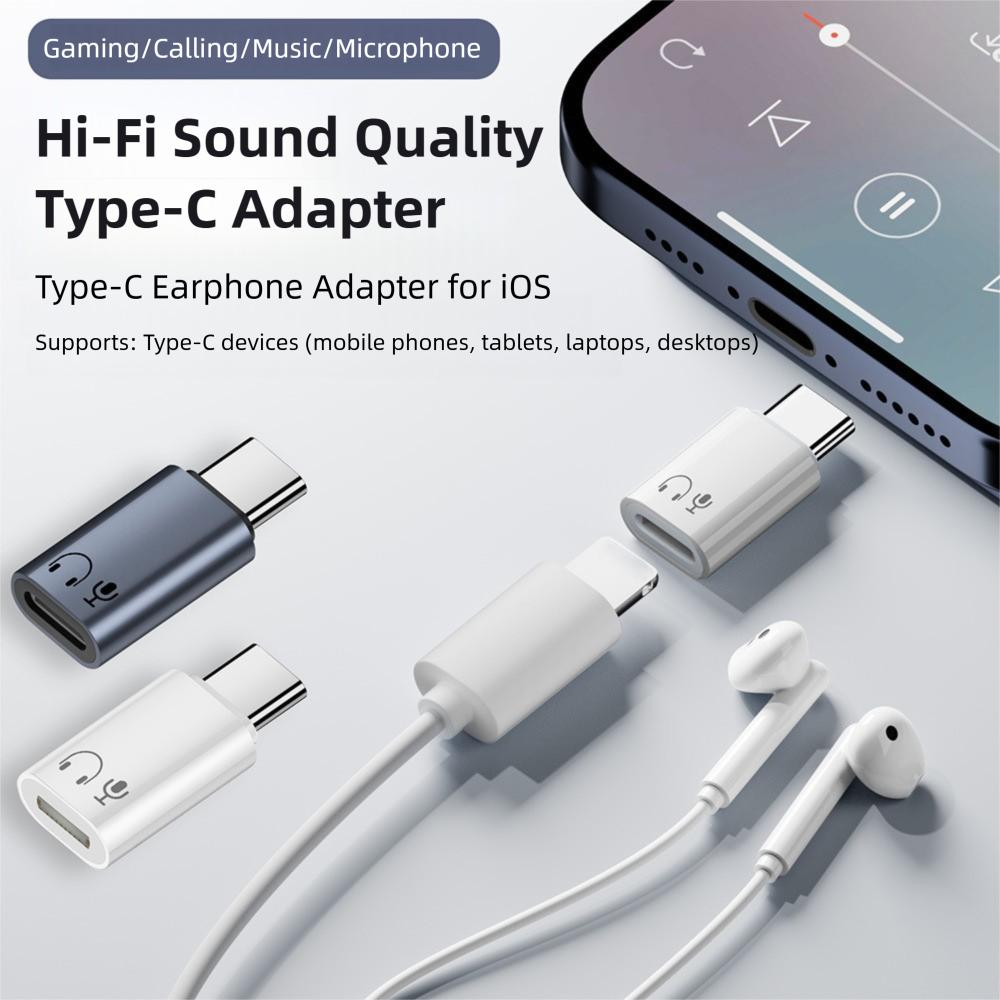 Smart Chip USB-C Audio Converter Indicator Light Headphone Connector Mobile Phone