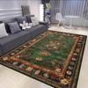 Persian Style Big Size Green Carpet Living Room Non-slip Easy Cleaning Coffee Tables Mat Soft Foldable Dining Room Decor Rug