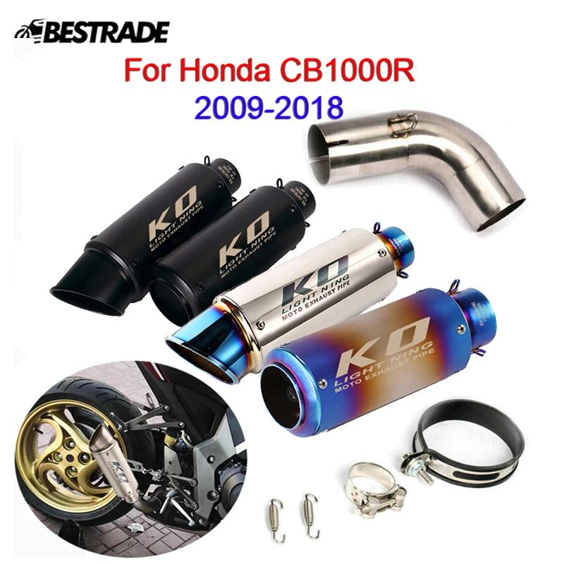 For Honda CB1000R 2009-2018 Motorcycle Exhaust System 51mm Muffler Pipe Middle Connect Link Tips Stainless Steel Slip On