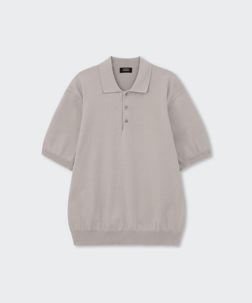 MUSINSA STANDARD Washable Supima Cotton Knitted Polo Shirt [Mushroom]
