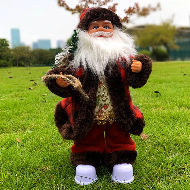 Танцующий Поющий Санта Рождественские Украшения Рождественская Игрушка Кукла Работающая от Батарейки Музыкальная Движущаяся Фигурка
