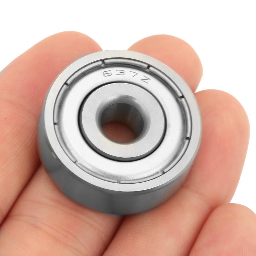 10Pcs Double Sided Seal Bearing Steel Deep Groove Pulley Wheel Ball Bearing 637 ZZ