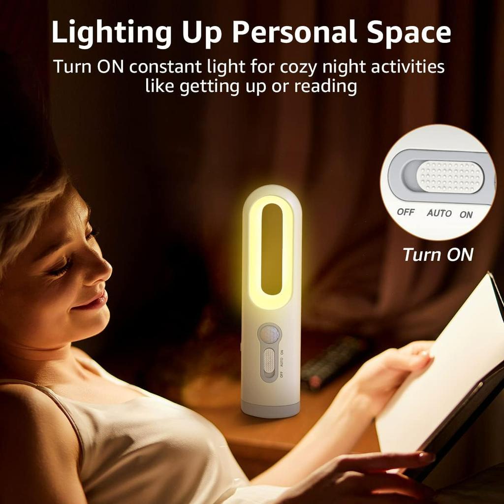 LED Motion Sensor Night Light 2 in 1 Portable Flashlight For Bedroom Sleeping Camping Emergency Light