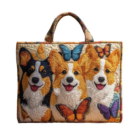 Стеганая сумка-тоут Женская винтажная сумка через плечо Цветы Животные Сумка Цветочный кошелек для поездок на работу Вечеринки Ежедневные поручения