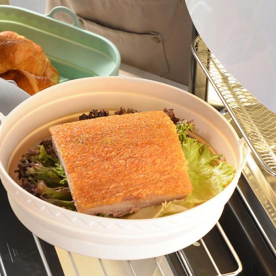 Non-stick Baking Pan Round Square Cheesecake Water Bath Pan Foldable Food Grade Cake Pan Oven Safe Silicone Pan