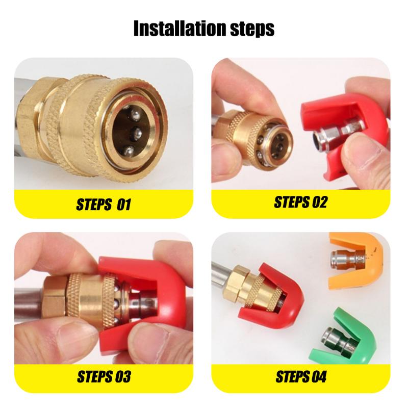 Соединитель для распылительной насадки для воды Быстроразъемное соединение Пистолет для мойки высокого давления Насадки для распылительной насадки Аксессуары для чистки автомобиля Поворотная муфта