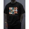 Европейские размеры Queer Club Футболка Pride для мужчин Черные подарки, Стильный и спортивный вид, Прочная спортивная одежда Летняя одежда для улицы Дышащая ткань