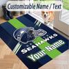 Custom Text Printed Rug Seattle Seahawks Non Slip Floor Carpet For Home Room Decor