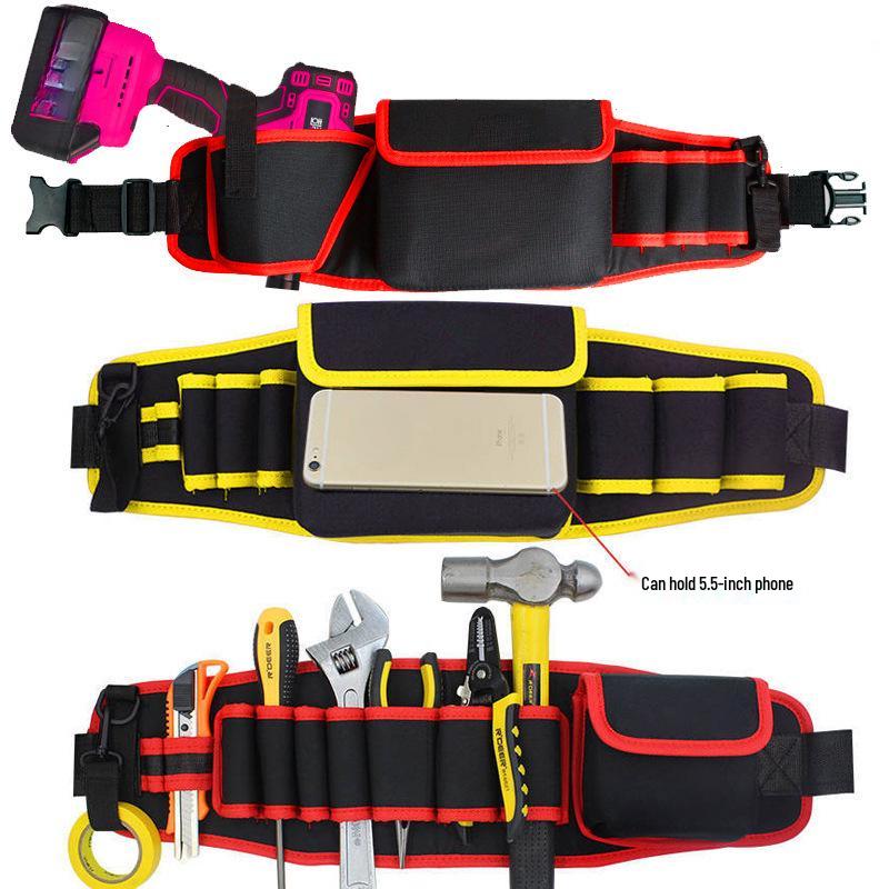 Утолщенная холщовая поясная сумка для мультиинструмента с большими и маленькими карманами для электриков